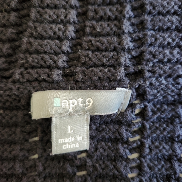 Apt. 9 Black Crochet Double-Breasted Sweater Coat - Picture 8 of 10